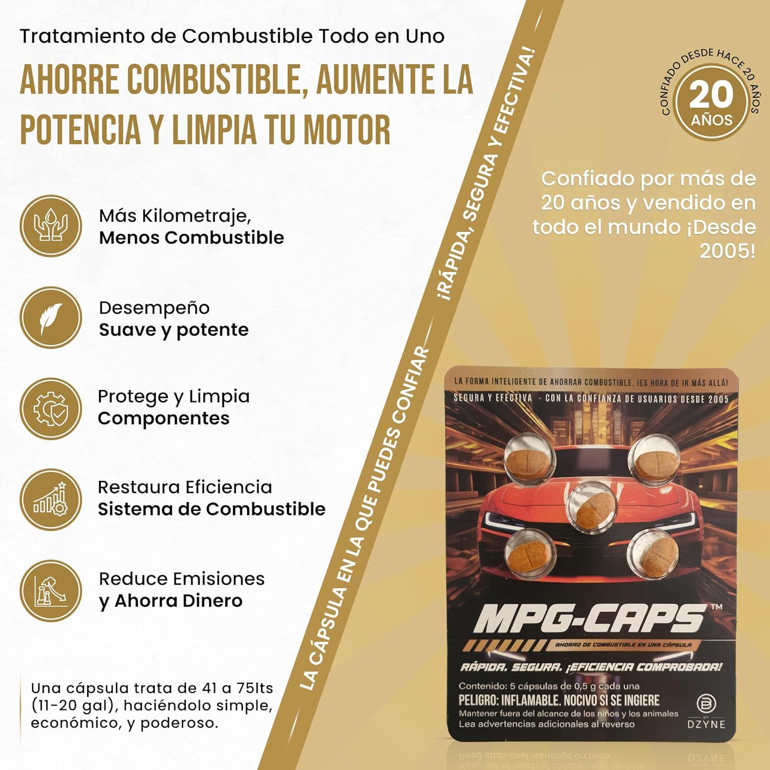 CÁPSULAS DE AHORRO DE COMBUSTIBLE-MPG-CAPS™⛽