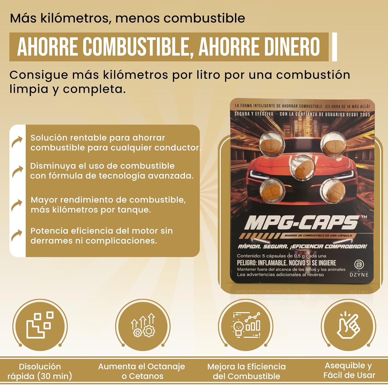 CÁPSULAS DE AHORRO DE COMBUSTIBLE-MPG-CAPS™⛽